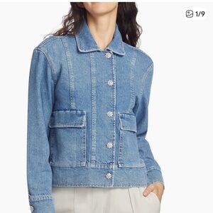 Rails Light Blue Denim Jacket with sparkly buttons. Size L